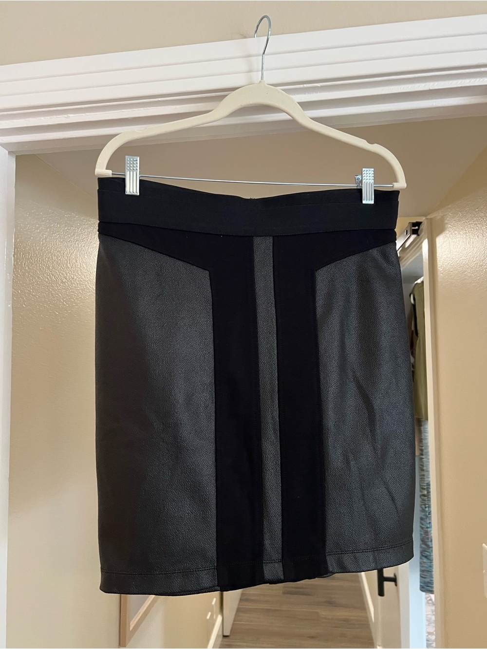 BCBGMaxAzria Black Panel Pencil Skirt